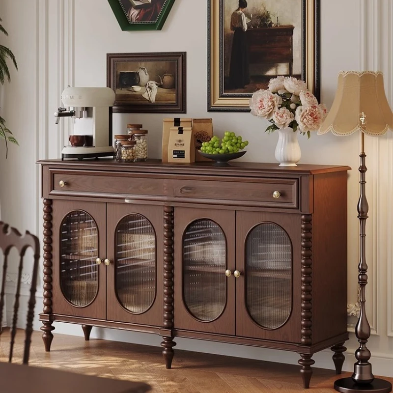 The side cabinet is antique against wall, new French retro tea cupboard, and the American solid wood storage.
The side cabinet is antique against wall, new French retro tea cupboard, and the American solid wood storage.