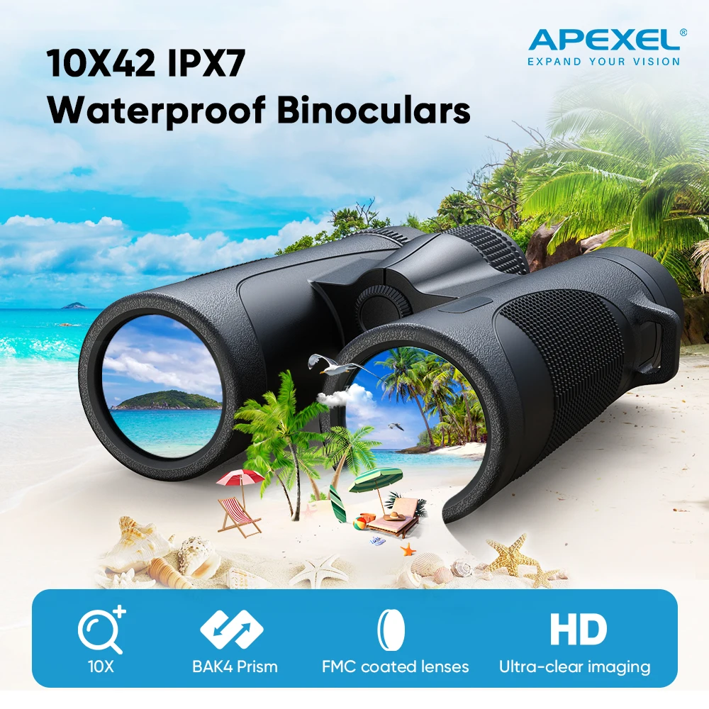 10X Waterproof Binoculars HD Powerful Anti-Slip Telescope Professional Binoculars Outdoor Tool for Hiking/Camping/Bird Watching
10X Waterproof Binoculars HD Powerful Anti-Slip Telescope Professional Binoculars Outdoor Tool for Hiking/Camping/Bird Watching