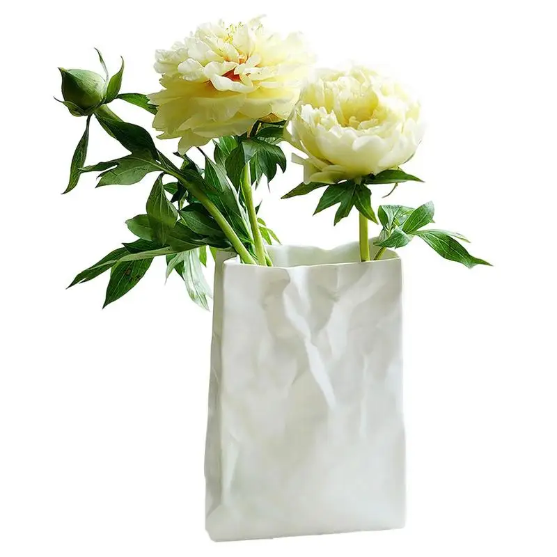 White Crinkle Paper Bag Vase CreativeHome Decoration Modern Style Living Room Table Ornaments Simple Office Desktop Accessories
White Crinkle Paper Bag Vase CreativeHome Decoration Modern Style Living Room Table Ornaments Simple Office Desktop Accessories