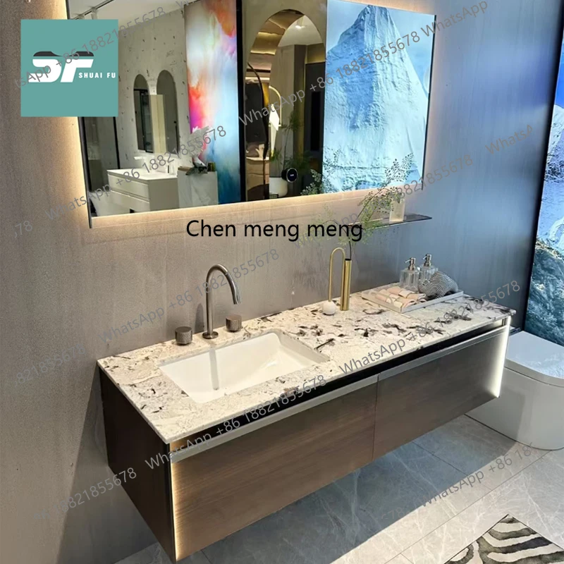 Luxury stone countertop bathroom cabinet combination bathroom washing hand basin solid wood baking paint customization
Luxury stone countertop bathroom cabinet combination bathroom washing hand basin solid wood baking paint customization