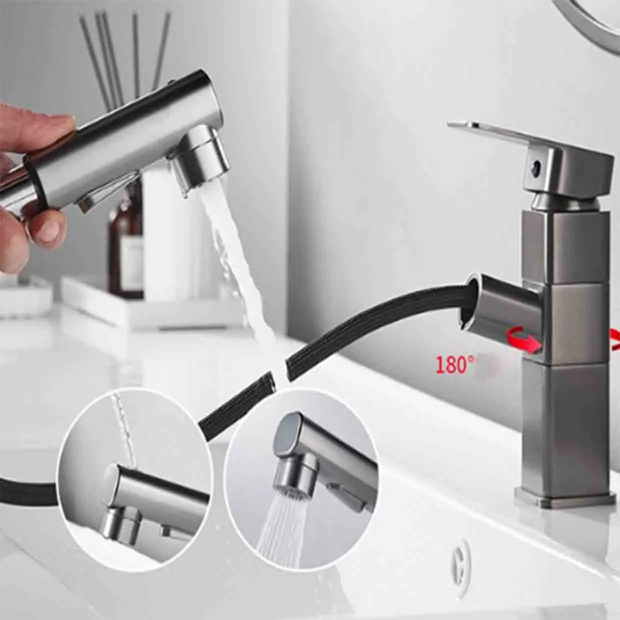 All-copper Basin Pull-out Faucet Washbasin Hot And Cold Water Tap Free Drawing Faucet Dual-control Upwelling Water Faucet
All-copper Basin Pull-out Faucet Washbasin Hot And Cold Water Tap Free Drawing Faucet Dual-control Upwelling Water Faucet