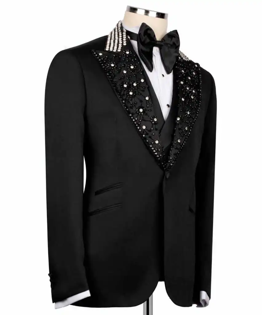 Stunning Pearl & Rhinestone Men's 3-Piece Suit Embellished Lapel Blazer Vest Trousers Formal Party Wedding Outfit Customized
Stunning Pearl & Rhinestone Men's 3-Piece Suit Embellished Lapel Blazer Vest Trousers Formal Party Wedding Outfit Customized