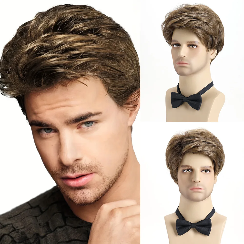 Synthetic Short Fluffy Mixed Brown Wig for Men, Fashionable Natural Look, Cosplay Party Daily Hairpiece, Comfortable Breathable
Synthetic Short Fluffy Mixed Brown Wig for Men, Fashionable Natural Look, Cosplay Party Daily Hairpiece, Comfortable Breathable