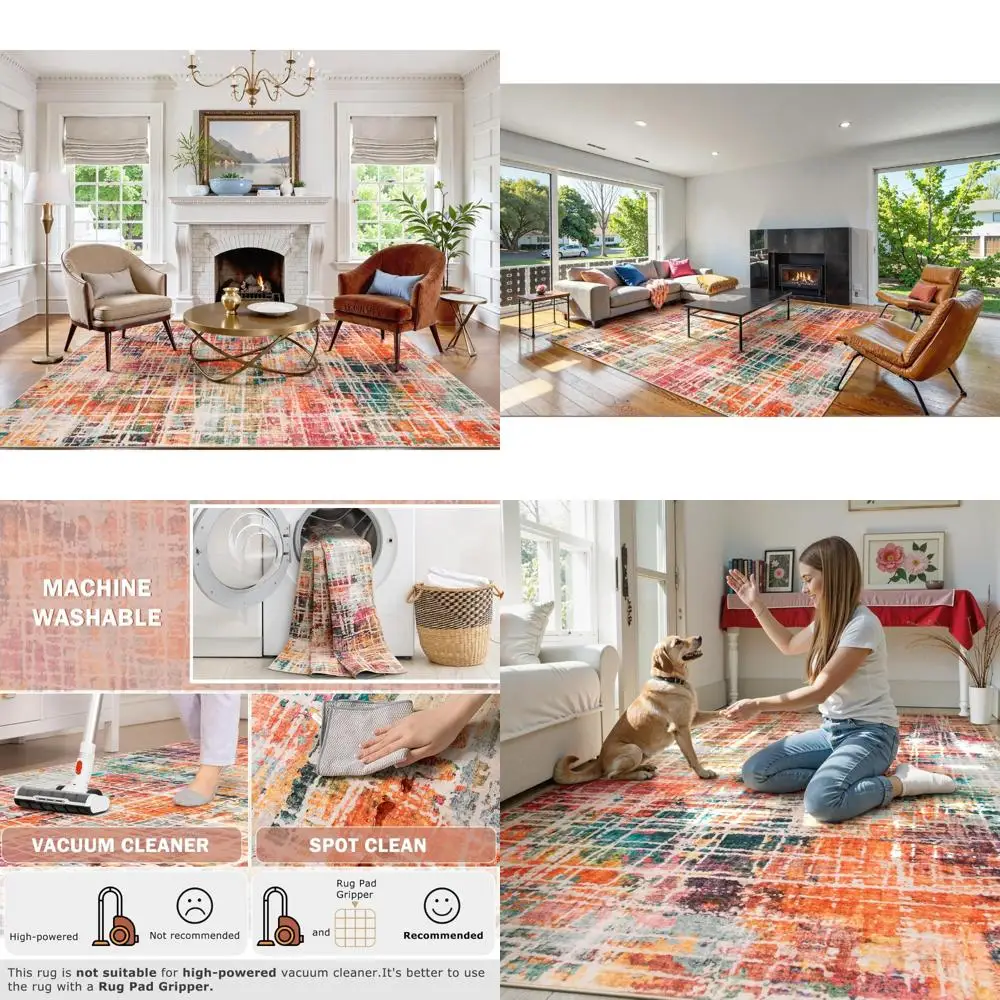 Colorful Abstract 8x10 Area Rugs - Washable, Non-Slip, Foldable for Modern Living Rooms with Low Pile
Colorful Abstract 8x10 Area Rugs - Washable, Non-Slip, Foldable for Modern Living Rooms with Low Pile