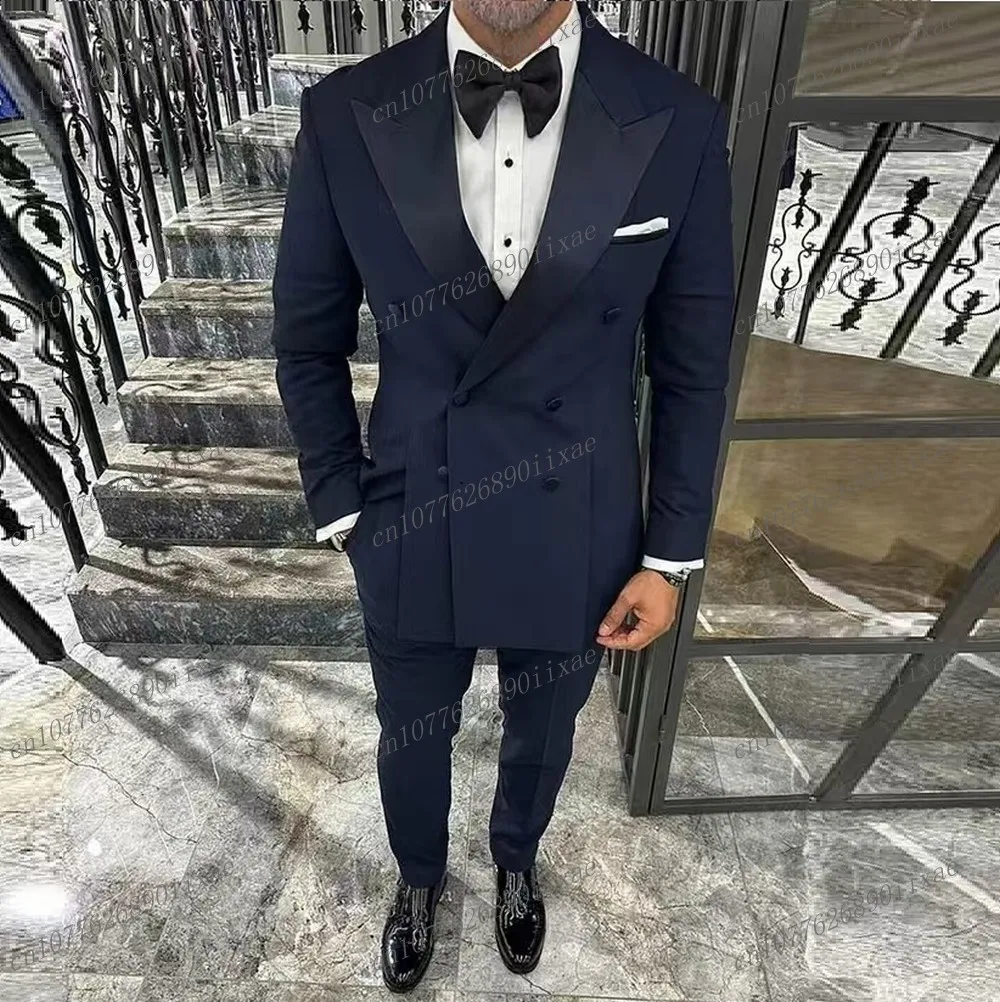 New Formal Occasion Navy Blue Men Suit Groomsman Groom Wedding Party Business Prom Male Tuxedos 2 Piece Set Blazer Pants
New Formal Occasion Navy Blue Men Suit Groomsman Groom Wedding Party Business Prom Male Tuxedos 2 Piece Set Blazer Pants