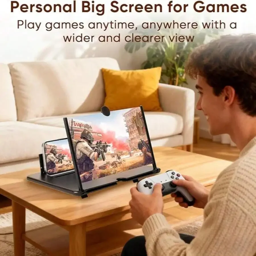 10 Inch Adjustable Phone Screen Magnifier Stand For Gaming Movies Video With Controller Support
10 Inch Adjustable Phone Screen Magnifier Stand For Gaming Movies Video With Controller Support