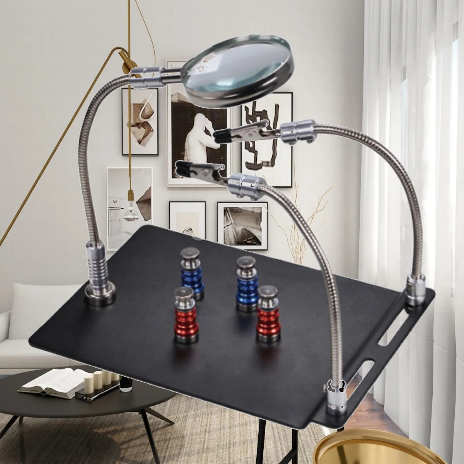 Soldering Station Workbench with Strong Base and Flexible Arm Accessory for Electronic PCB Motherboard Repair
Soldering Station Workbench with Strong Base and Flexible Arm Accessory for Electronic PCB Motherboard Repair