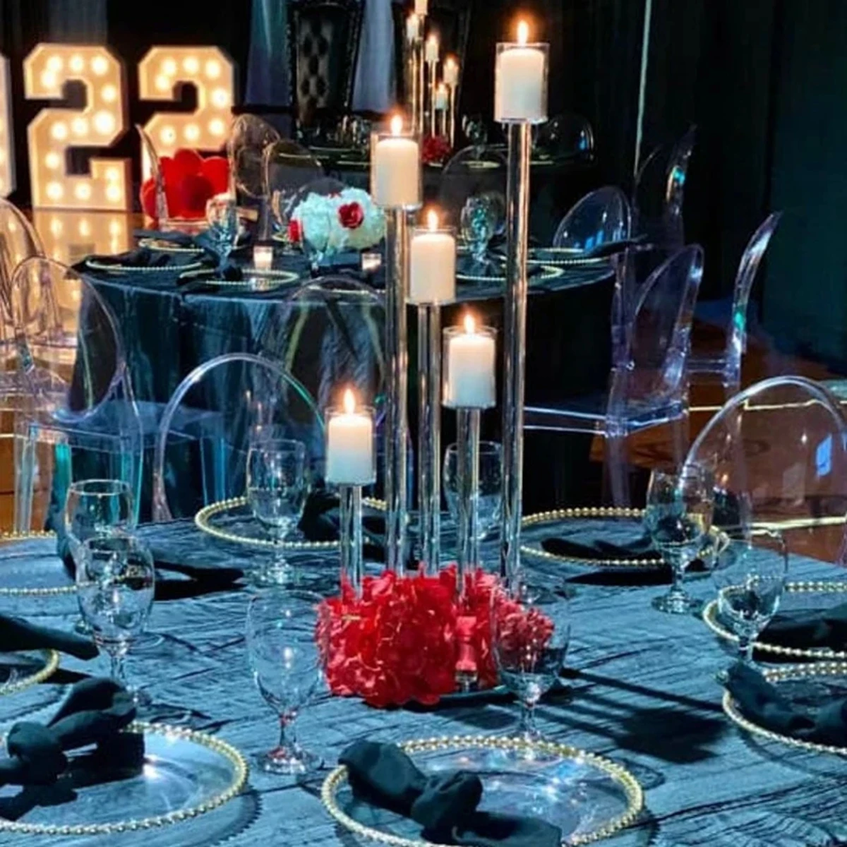11pcs decor can not use real candle 5/8 Arms Cluster Taper Candle Holder Candelabra with Clear acrylic for Wedding Party 453
11pcs decor can not use real candle 5/8 Arms Cluster Taper Candle Holder Candelabra with Clear acrylic for Wedding Party 453