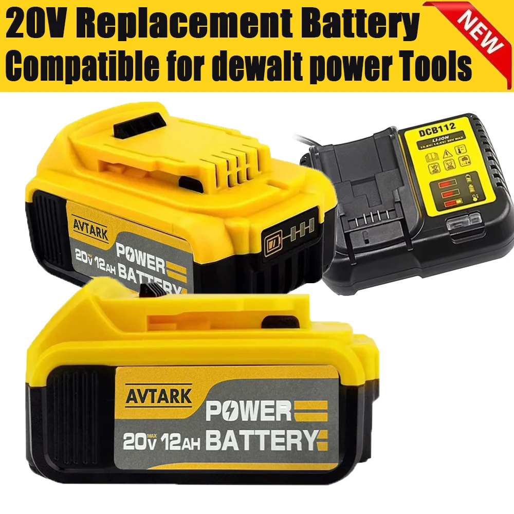 Original 12Ah large capacity For DeWalt DCB200 DCB184 DCB203 DCB205 Power Tool Batteries 20 Volt Replacement Li-ion Battery
Original 12Ah large capacity For DeWalt DCB200 DCB184 DCB203 DCB205 Power Tool Batteries 20 Volt Replacement Li-ion Battery