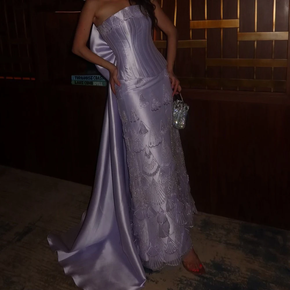 Luxury Satin Straight Bow Sequined and Crystal Evening Dress Floor Length Strapless Sleeveless Panel Train Photo Color Classic
Luxury Satin Straight Bow Sequined and Crystal Evening Dress Floor Length Strapless Sleeveless Panel Train Photo Color Classic