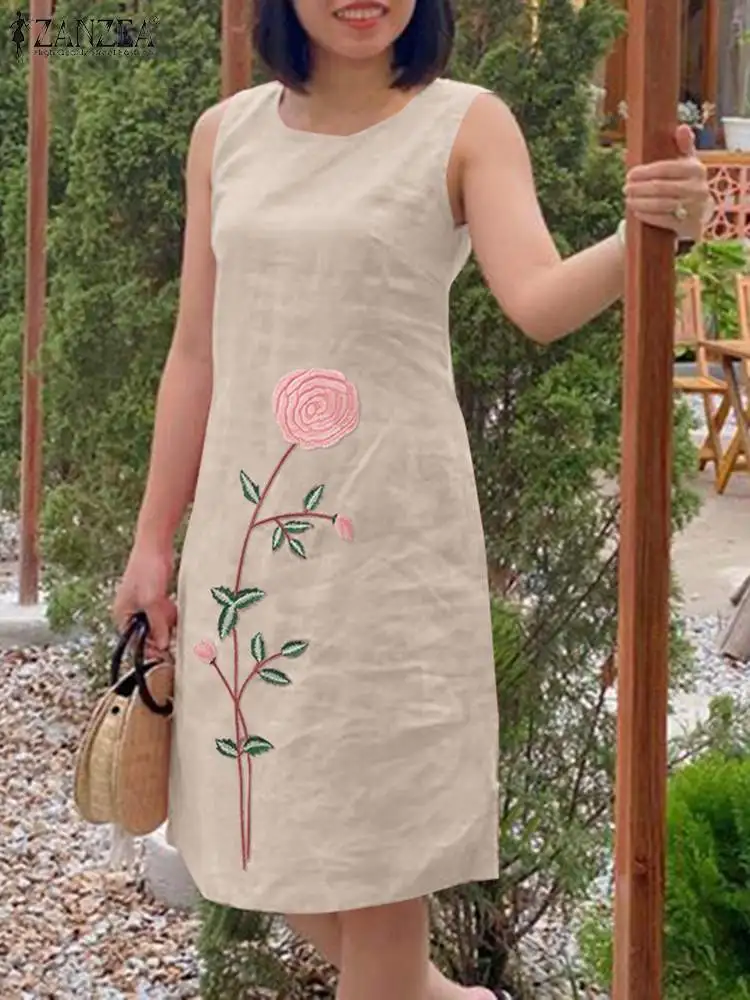 ZANZEA Bohemian Floral Embroidery Dress Summer Casual Holiday Midi Robe Sleeveless O-Neck Sundress Elegant Party Vestidos 2024
ZANZEA Bohemian Floral Embroidery Dress Summer Casual Holiday Midi Robe Sleeveless O-Neck Sundress Elegant Party Vestidos 2024