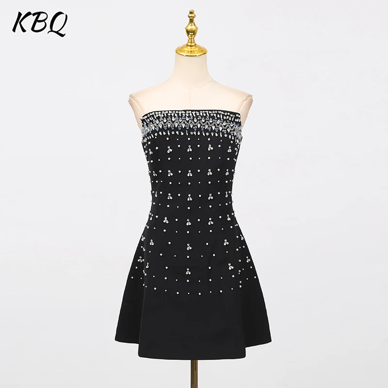 KBQ Vintage Spliced Diamonds Slimming Backless A Line Dresses For Women Strapless Sleeveless Temperament Dress Female Fashion
KBQ Vintage Spliced Diamonds Slimming Backless A Line Dresses For Women Strapless Sleeveless Temperament Dress Female Fashion