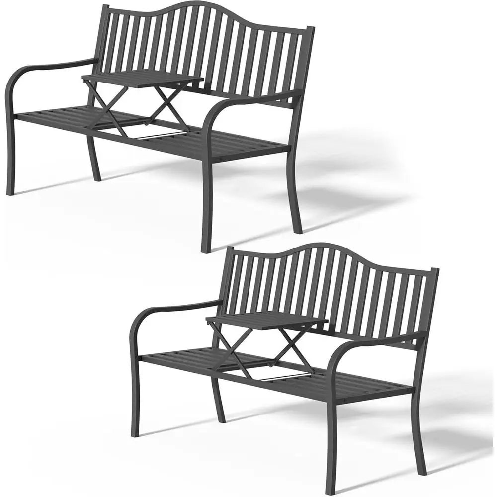2-in-1 Metal Patio Bench with Weatherproofing and Antique Look Table, Suitable for Garden, Park, Outdoor Spaces, 2-Pack
2-in-1 Metal Patio Bench with Weatherproofing and Antique Look Table, Suitable for Garden, Park, Outdoor Spaces, 2-Pack