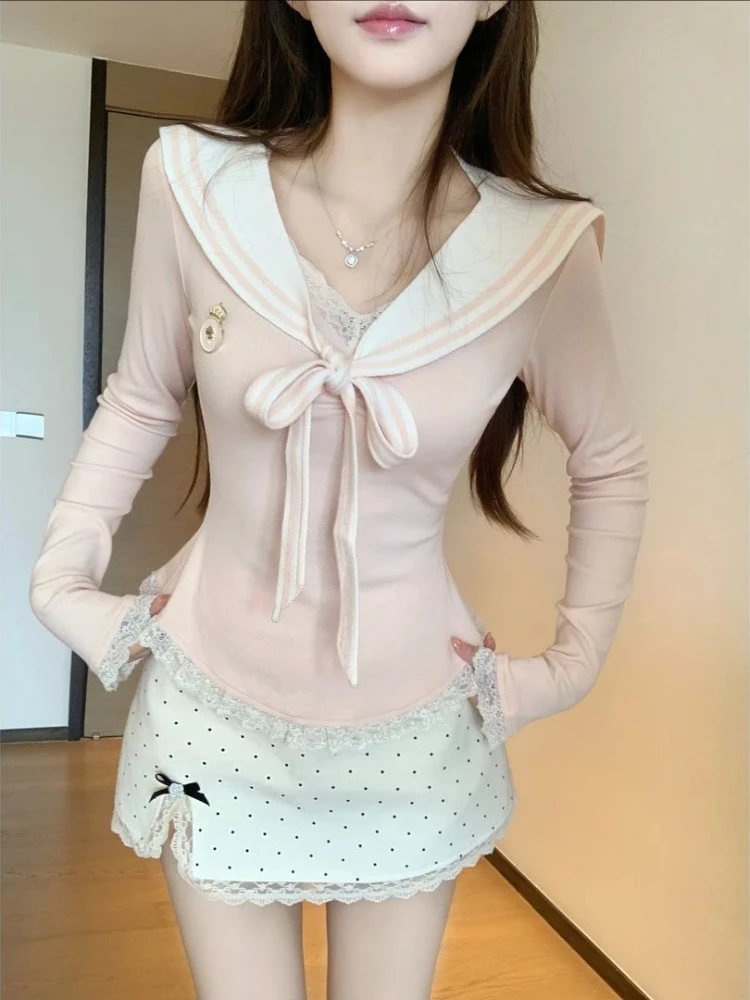 Autumn New Sweet College Style Slim Two Piece Set Women Shawl Tops + Polka Dot Skirt Korean Fashion Kawaii Vintage Outfits 2025
Autumn New Sweet College Style Slim Two Piece Set Women Shawl Tops + Polka Dot Skirt Korean Fashion Kawaii Vintage Outfits 2025