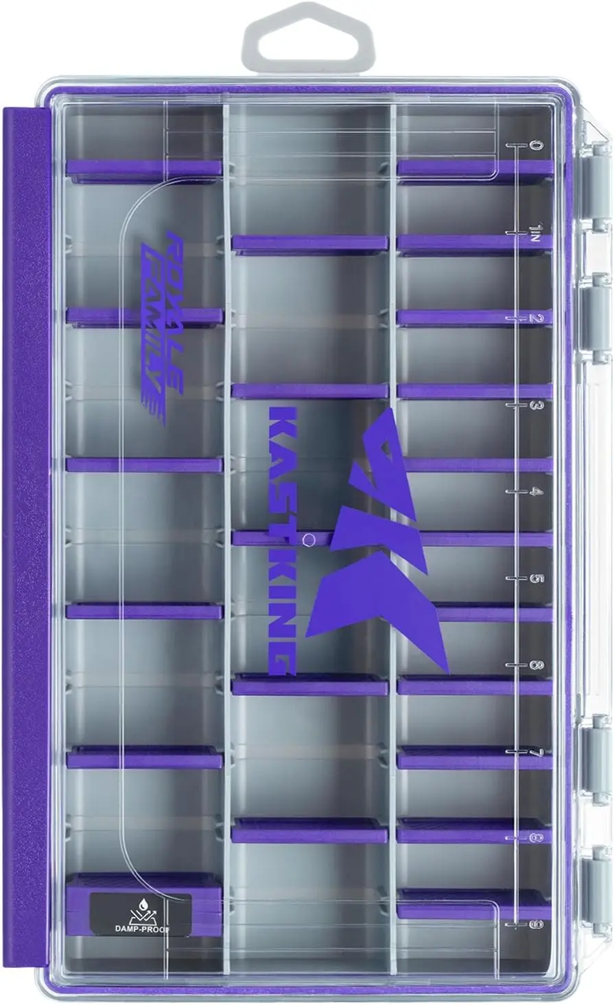 Waterproof Tackle Box, 3600 & 3700 Trays, Adjustable Dividers, Fishing Lure Organizer, One-Hand Latch, Rust-Free Storage, Purple
Waterproof Tackle Box, 3600 & 3700 Trays, Adjustable Dividers, Fishing Lure Organizer, One-Hand Latch, Rust-Free Storage, Purple