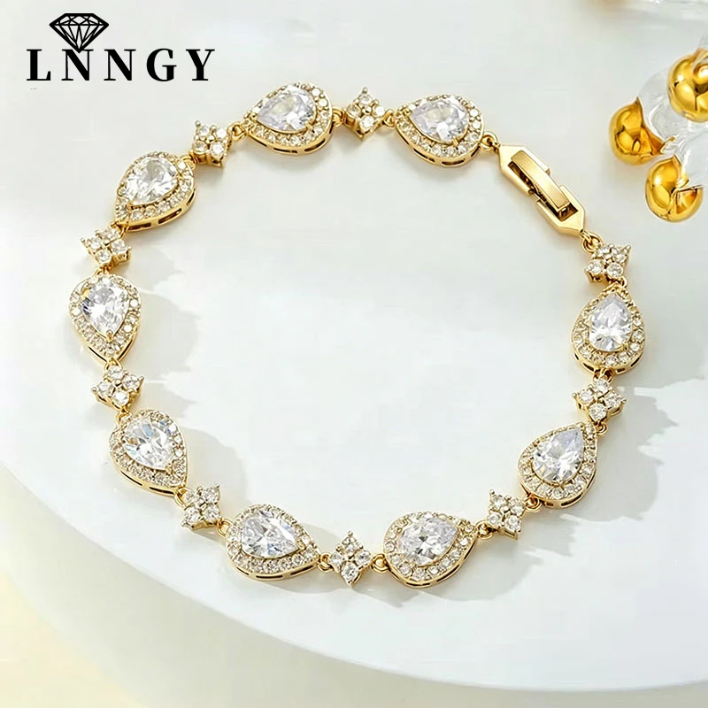 Lnngy Sparkling 2mm Round Moissanite Bracelet For Women 14K Gold Filled Pear Cut Zircon Chain Bracelets 2026 Trend Jewelry
Lnngy Sparkling 2mm Round Moissanite Bracelet For Women 14K Gold Filled Pear Cut Zircon Chain Bracelets 2026 Trend Jewelry