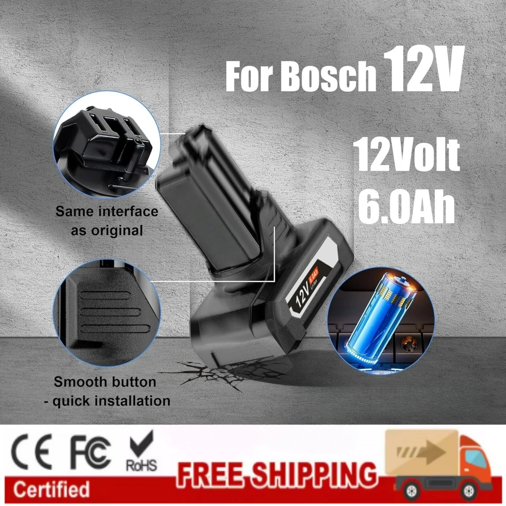 12V 6.0Ah Li-ion Rechargeable Replacement Battery for Bosch BAT420 BAT411 BAT412 BAT413 BAT414 12V Max Cordless Power Tools
12V 6.0Ah Li-ion Rechargeable Replacement Battery for Bosch BAT420 BAT411 BAT412 BAT413 BAT414 12V Max Cordless Power Tools