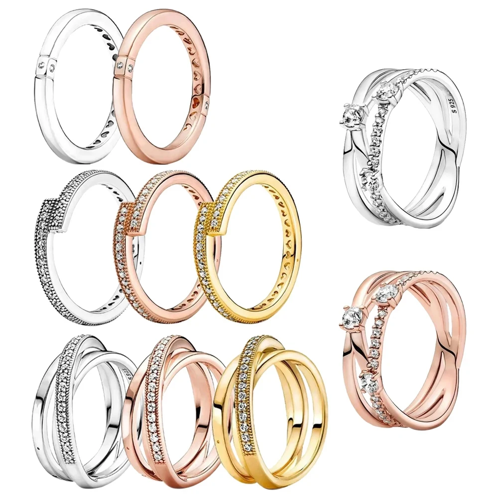 Authentic 925 Silver Double sided Peach Heart Interlaced Women's Three Ring Logo Ring Wedding High Quality DIY Fashion Charm Jew
Authentic 925 Silver Double sided Peach Heart Interlaced Women's Three Ring Logo Ring Wedding High Quality DIY Fashion Charm Jew