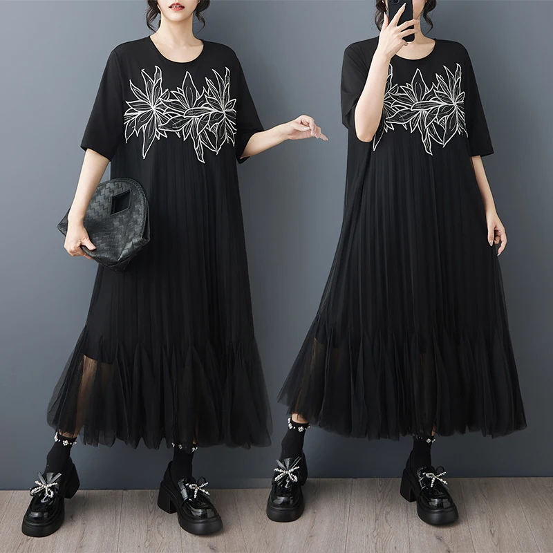 Summer New Style Dark Design Embroidered Net Gauze Pleated Fashionable Loose Dress Ethnicity Wind A-Line Cotton Women's Dress
Summer New Style Dark Design Embroidered Net Gauze Pleated Fashionable Loose Dress Ethnicity Wind A-Line Cotton Women's Dress