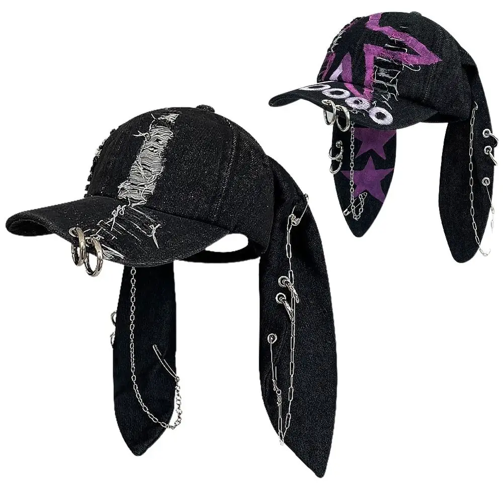 Y2k Aesthetic Dark Color Rabbit Ears Baseball Cap Ripped Design Denim Y2k Trend Cap Adjustable Metal Ring Cap Fashion Statement
Y2k Aesthetic Dark Color Rabbit Ears Baseball Cap Ripped Design Denim Y2k Trend Cap Adjustable Metal Ring Cap Fashion Statement