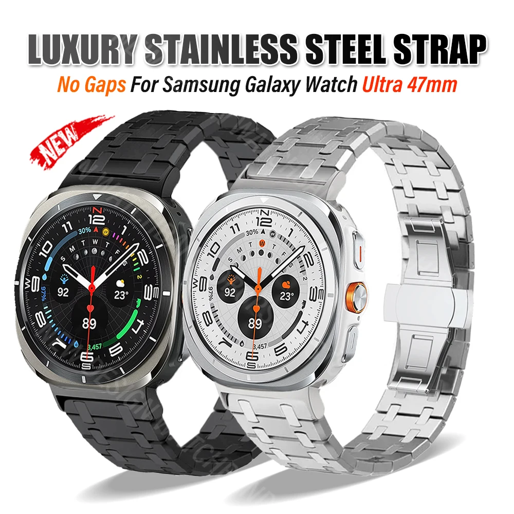 Металлический ремешок из нержавеющей стали для Samsung Galaxy Watch Ultra 47 мм, браслет с изогнутым концом Correa для часов ULTRA 47 мм, роскошный мужской ремешок
Металлический ремешок из нержавеющей стали для Samsung Galaxy Watch Ultra 47 мм, браслет с изогнутым концом Correa для часов ULTRA 47 мм, роскошный мужской ремешок