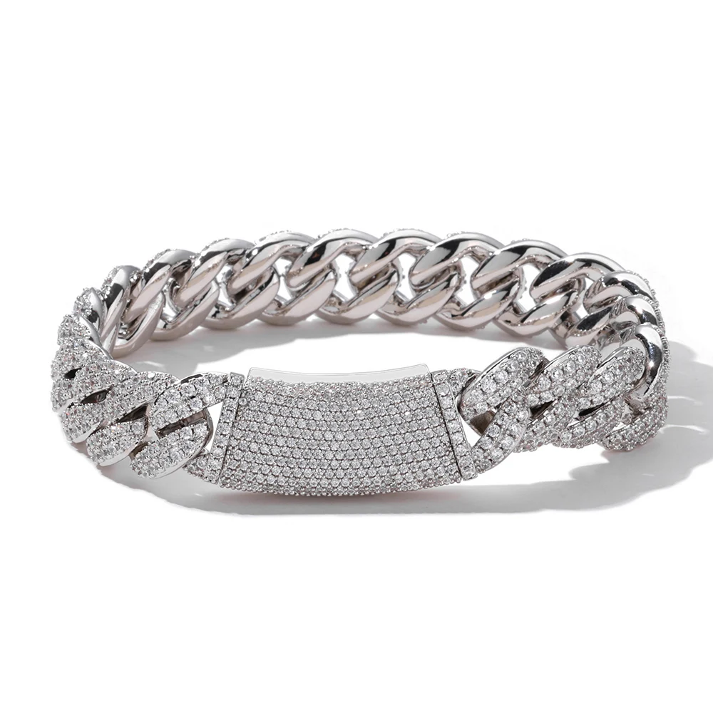 NUOYA Men Hip Hop Bracelet 13mm Thick Cuban Crystal Miami Fashion Luxury Diamond Bracelet Jewelry Gift
NUOYA Men Hip Hop Bracelet 13mm Thick Cuban Crystal Miami Fashion Luxury Diamond Bracelet Jewelry Gift 