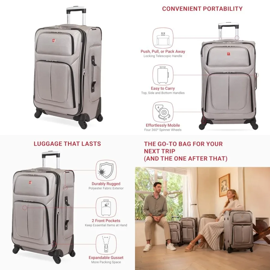 Sion Softside Expandable Spinner Luggage Durable Lightweight Travel Suitcase
Sion Softside Expandable Spinner Luggage Durable Lightweight Travel Suitcase