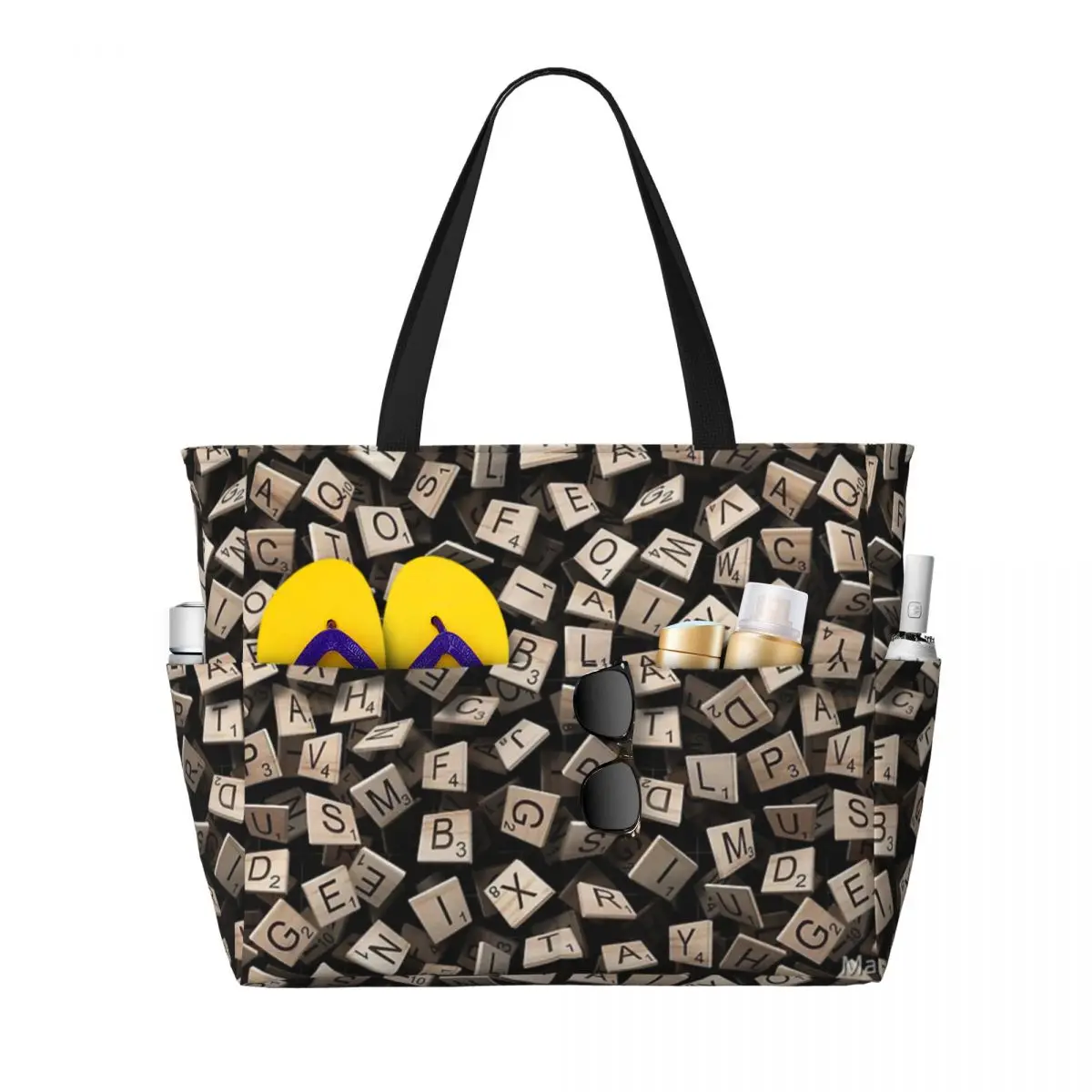 Scrabble Tile Madness Beach Travel Bag, Tote Bag Retro Practical Out Shoulder Bag Multi-Style Pattern
Scrabble Tile Madness Beach Travel Bag, Tote Bag Retro Practical Out Shoulder Bag Multi-Style Pattern