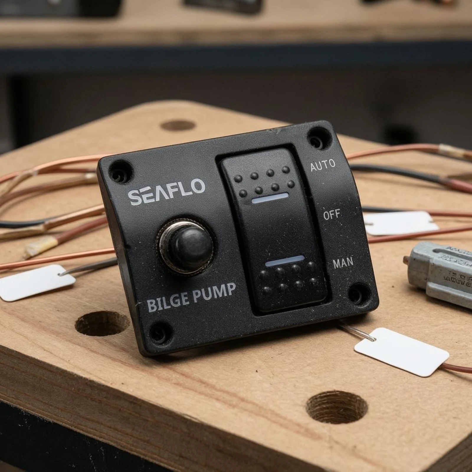Bilge Pump Control Panel Manual off Auto 12/24V Bilge Switch Panel Marine Equipment Four-Hole Mount Plastic
Bilge Pump Control Panel Manual off Auto 12/24V Bilge Switch Panel Marine Equipment Four-Hole Mount Plastic