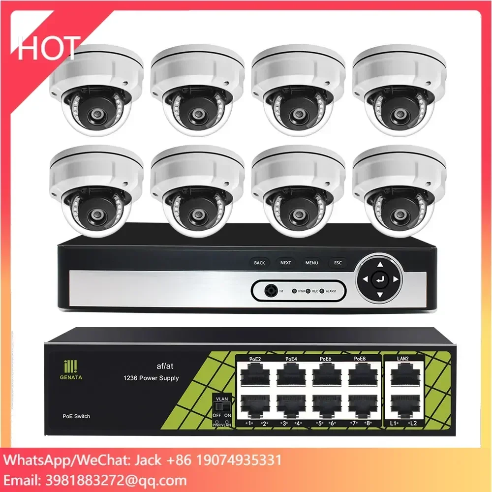 Outdoor Indoor H.265+ 5MP 8ch Home Security Camera System Full HD NVR PoE Camera Kit 8 Channel CCTV Surveillance System Full Set
Outdoor Indoor H.265+ 5MP 8ch Home Security Camera System Full HD NVR PoE Camera Kit 8 Channel CCTV Surveillance System Full Set