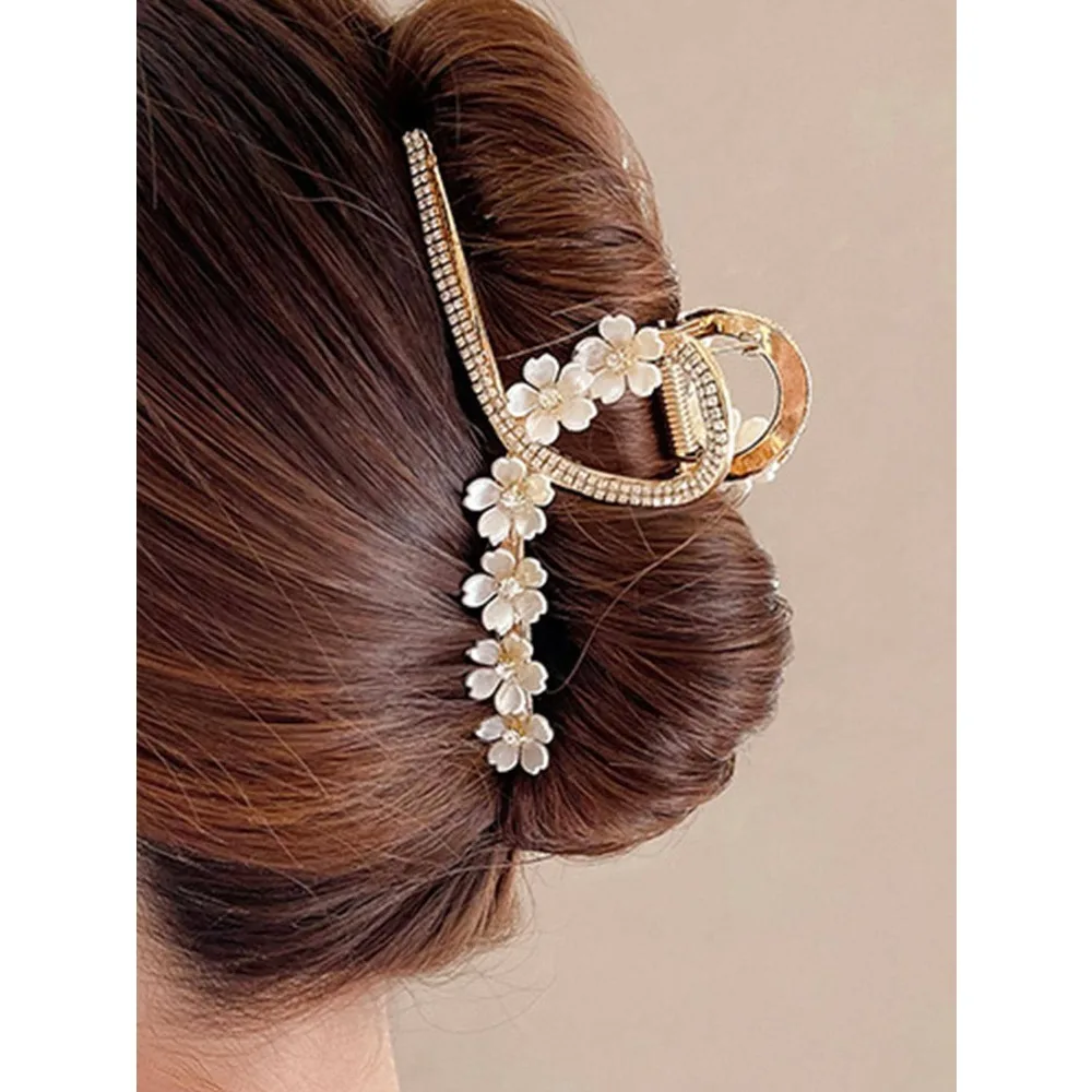 1pc Women Flower & Cubic Zirconia Decor Glamorous Hair Claw For Hair Decoration Elegant Tiaras Hair Clips Hair Accessories For Women Hair Claws Hair Barrettes, School Stuff, Looks Of Party, Head Accessories, Hairpin
1pc Women Flower & Cubic Zirconia Decor Glamorous Hair Claw For Hair Decoration Elegant Tiaras Hair Clips Hair Accessories For Women Hair Claws Hair Barrettes, School Stuff, Looks Of Party, Head Accessories, Hairpin