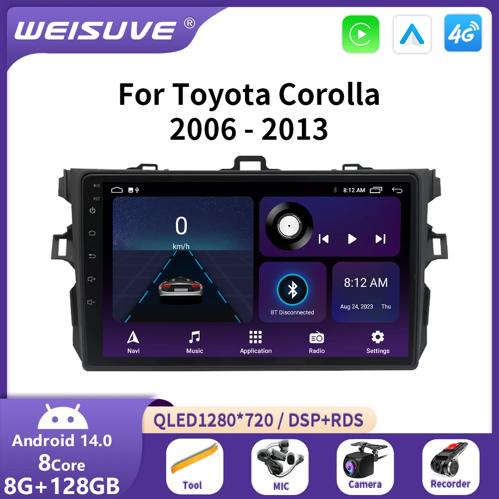 2 Din Android Carplay Auto Car Radio For Toyota Corolla E140/150 2006 2007 2008 2009 2010 2011 2012 2013 Multimedia video Player
2 Din Android Carplay Auto Car Radio For Toyota Corolla E140/150 2006 2007 2008 2009 2010 2011 2012 2013 Multimedia video Player