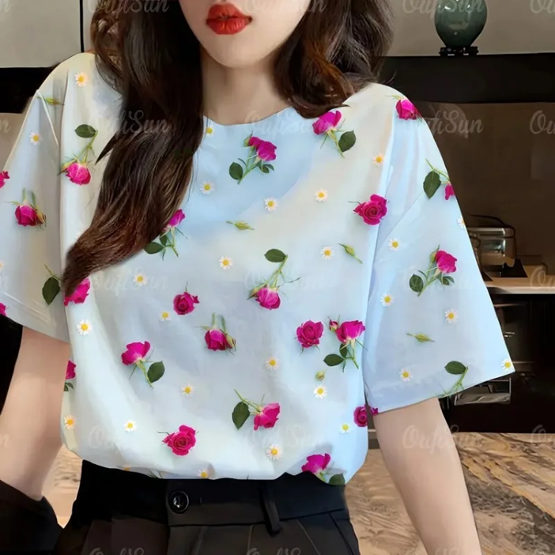 Women Clothing Korean Fashion Simplicity Printing Short Sleeve T-Shirt Women's Summer Casual Loose O-neck All-match Tops
Women Clothing Korean Fashion Simplicity Printing Short Sleeve T-Shirt Women's Summer Casual Loose O-neck All-match Tops