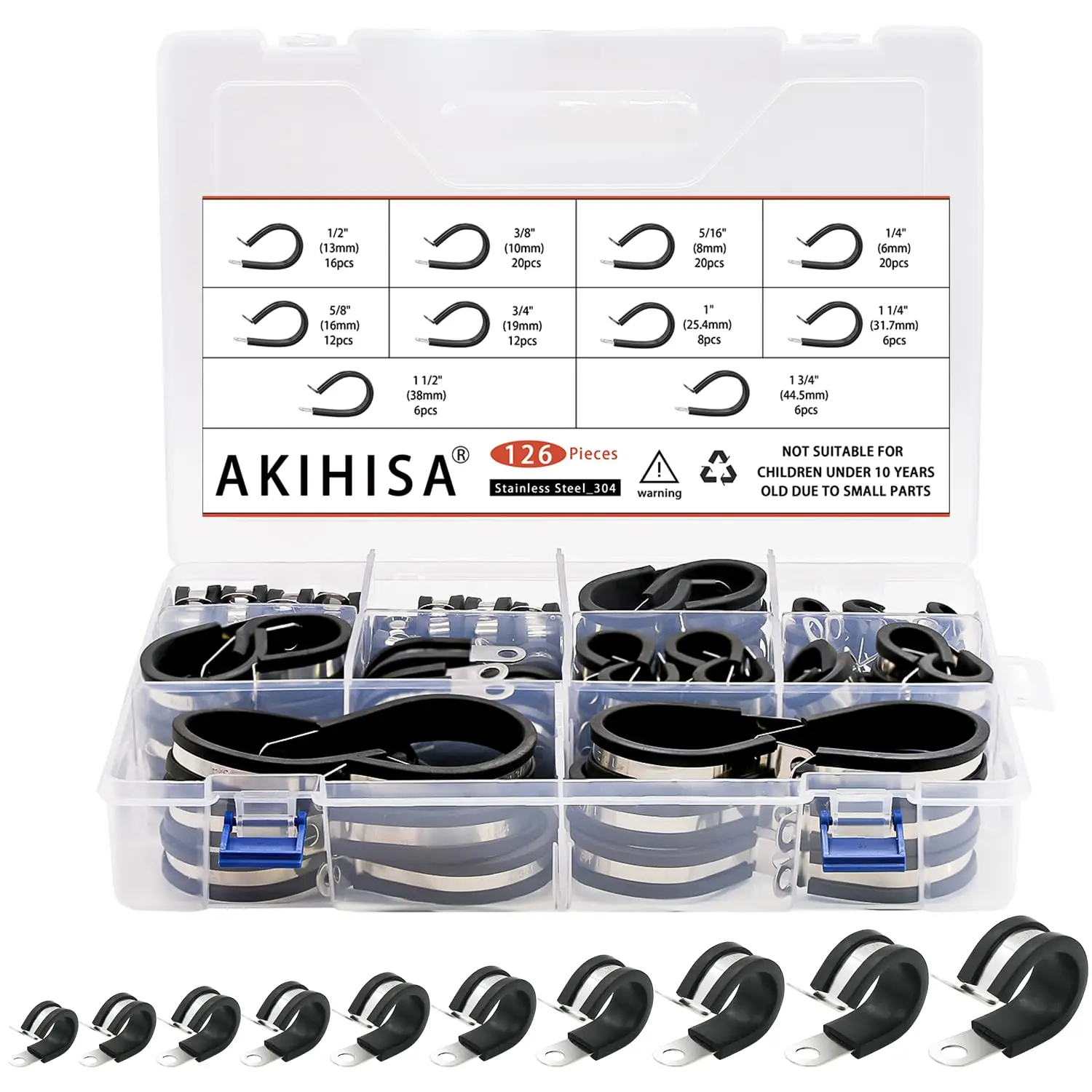 126Pcs Rubber Lined P Clips Wiring Hose Clamp R-type Pipe Cable Clamp 304 Stainless Steel Mounting Fix Fasteners Pipe Bracket
126Pcs Rubber Lined P Clips Wiring Hose Clamp R-type Pipe Cable Clamp 304 Stainless Steel Mounting Fix Fasteners Pipe Bracket