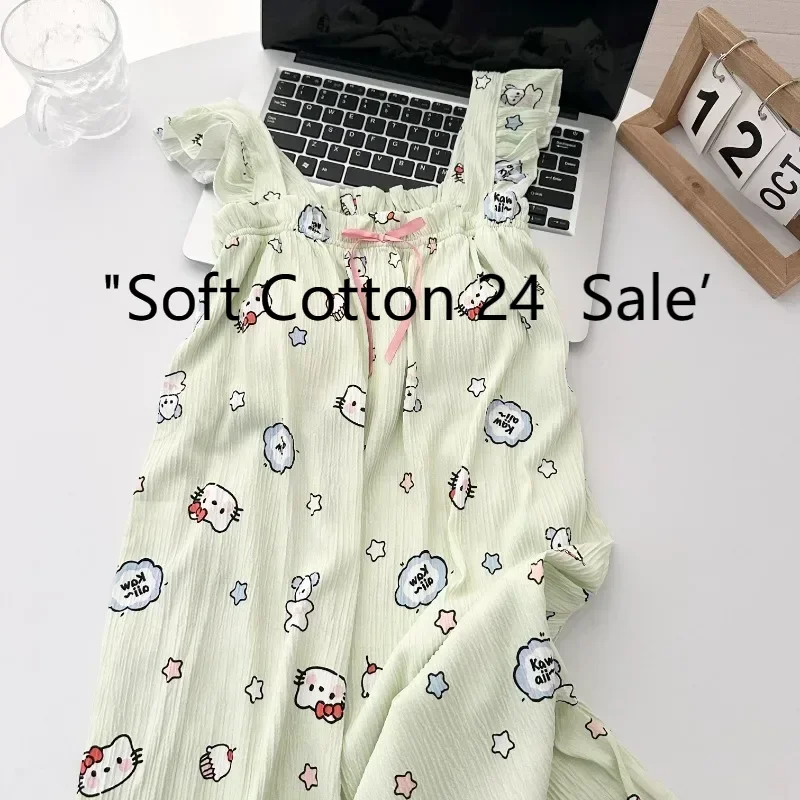 Summer new cute cartoon Hello Kitty sweet with chest pad suspender nightdress women can wear loungewear outside
Summer new cute cartoon Hello Kitty sweet with chest pad suspender nightdress women can wear loungewear outside