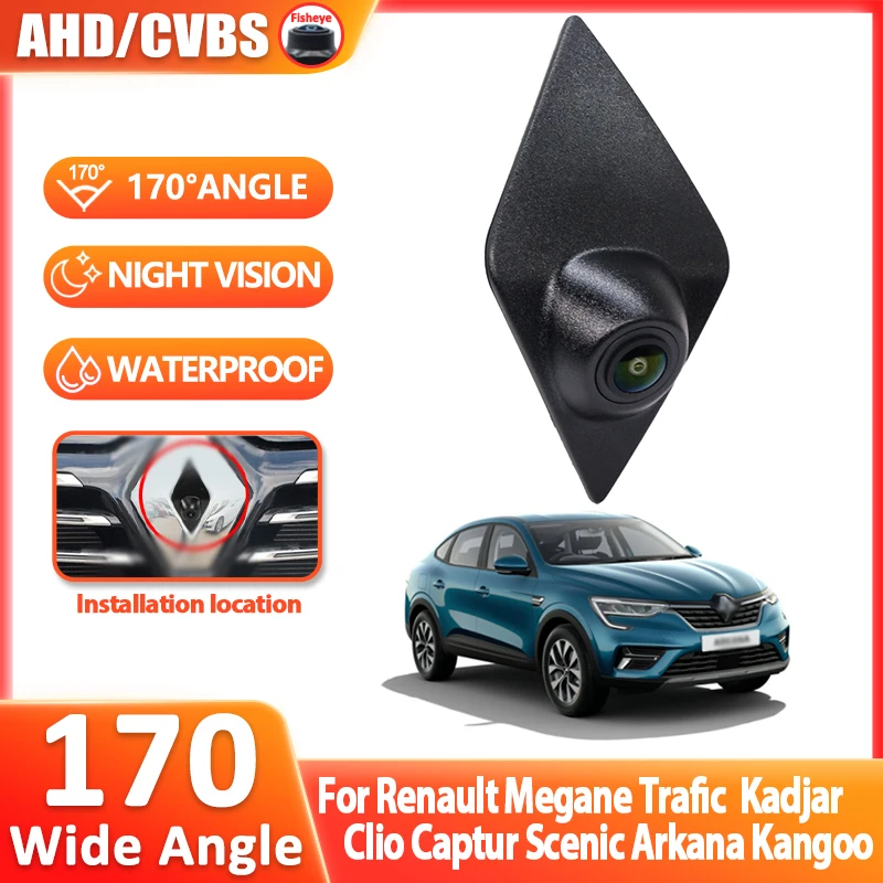 170 ° Камера переднего вида AHD 1080P с логотипом для установки на Renault Megane, Trafic, Clio, Kadjar, Captur, Scenic, Arkana, Kangoo
170 ° Камера переднего вида AHD 1080P с логотипом для установки на Renault Megane, Trafic, Clio, Kadjar, Captur, Scenic, Arkana, Kangoo