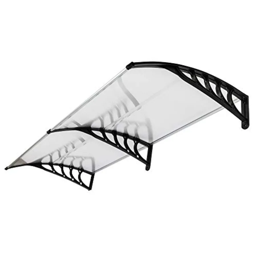 Front door outdoor patio awning canopy for UV, rain, snow, sunlight protection; polycarbonate clear cover with black bracket; 7
Front door outdoor patio awning canopy for UV, rain, snow, sunlight protection; polycarbonate clear cover with black bracket; 7