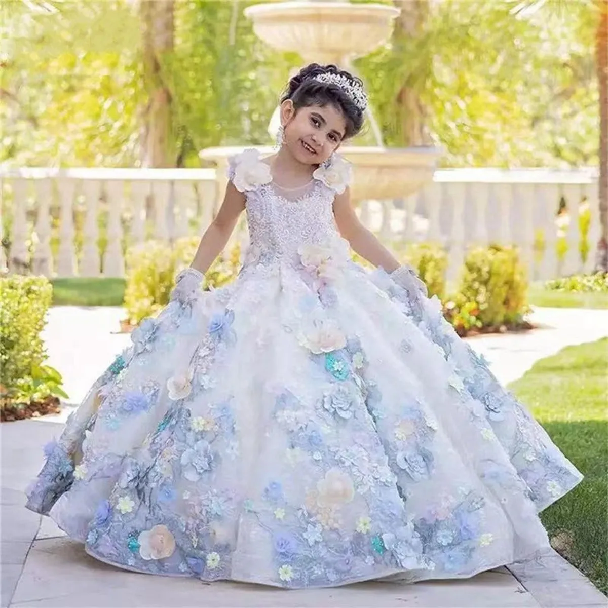 Princess Luxury 3d Decals Applique Puffy Prom Ball Gowns Flower Girl Dress For Wedding Formal Beauty Pageant Birthday Party Wear
Princess Luxury 3d Decals Applique Puffy Prom Ball Gowns Flower Girl Dress For Wedding Formal Beauty Pageant Birthday Party Wear
