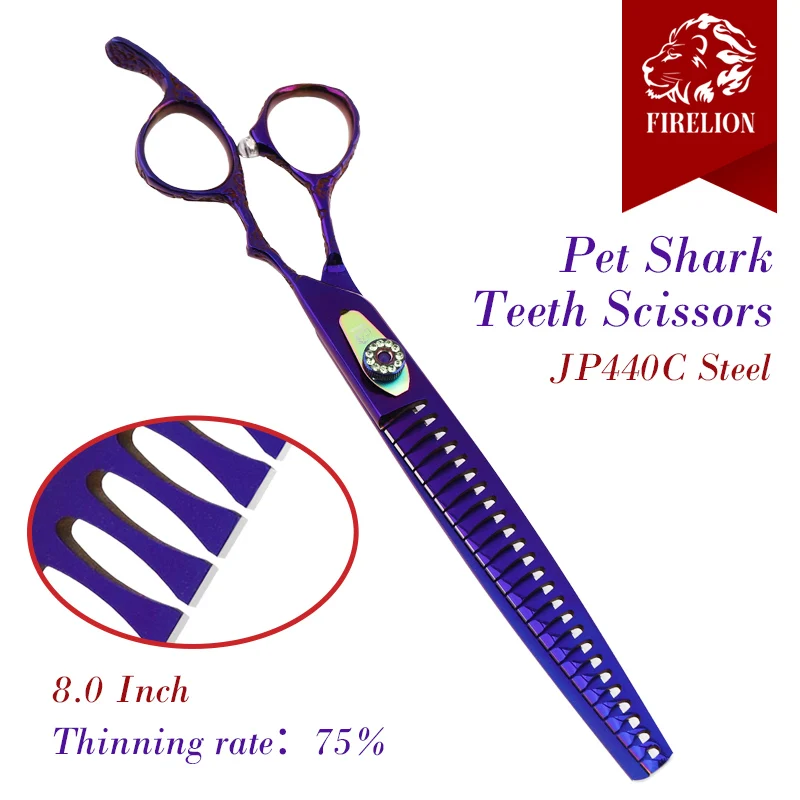 FIRELION 8 Inch JP440C Professional Pet Shark Teeth Shears Straight Chunker Dog Grooming Scissors for Groomer Cutting Dog Hair
FIRELION 8 Inch JP440C Professional Pet Shark Teeth Shears Straight Chunker Dog Grooming Scissors for Groomer Cutting Dog Hair