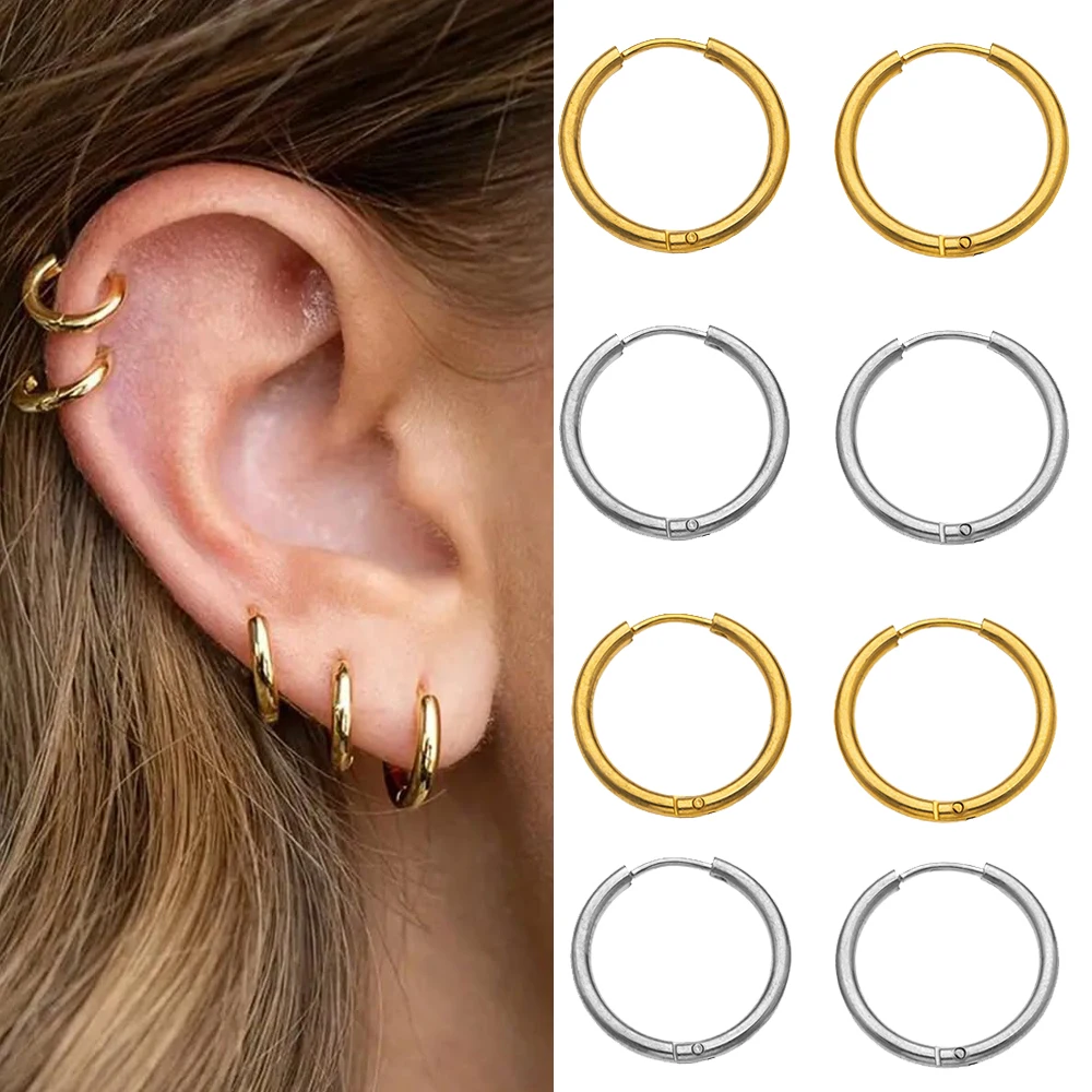 5 пар 8/10/12/14/18/18/20 мм маленькие серьги-кольца из нержавеющей стали для мужчин и женщин для пирсинга хряща, гипоаллергенный подарок 
5 пар 8/10/12/14/18/18/20 мм маленькие серьги-кольца из нержавеющей стали для мужчин и женщин для пирсинга хряща, гипоаллергенный подарок