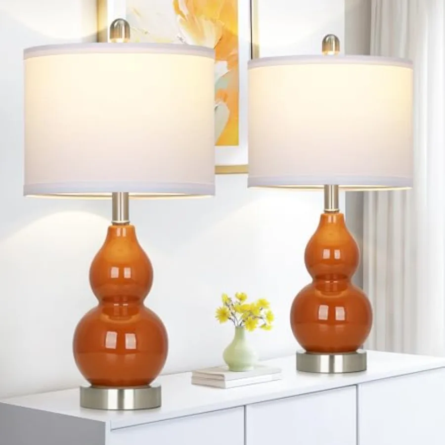 Double Gourd Ceramic Table Lamps Set of 2, Modern Bedside Lamps for Night Stand, Contemporary Nightstand Lamps for Bedroom Livi
Double Gourd Ceramic Table Lamps Set of 2, Modern Bedside Lamps for Night Stand, Contemporary Nightstand Lamps for Bedroom Livi