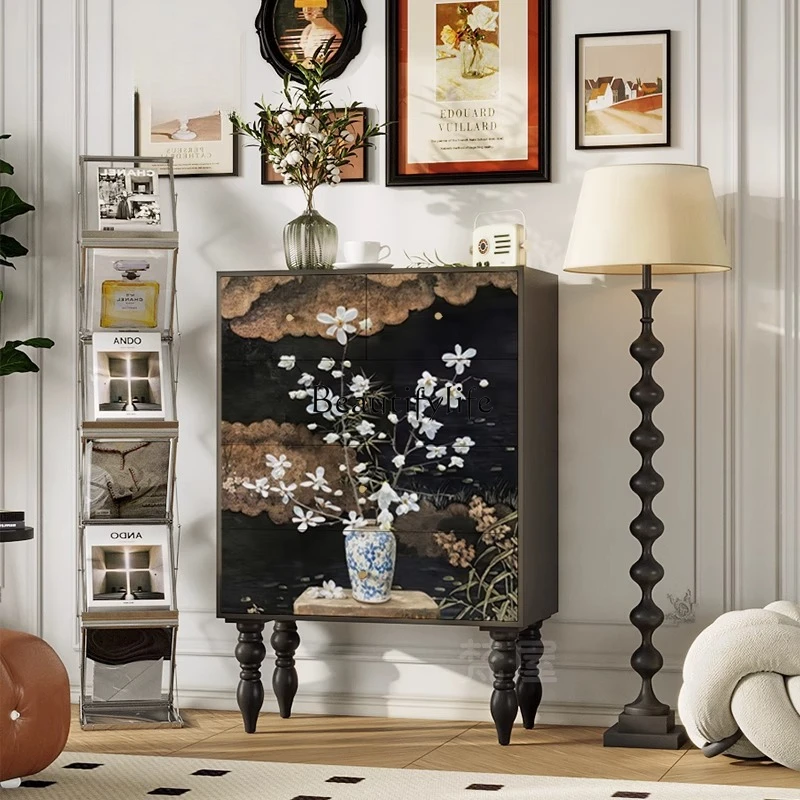 Medieval solid wood decorative cabinet living room large capacity bedroom bedside locker
Medieval solid wood decorative cabinet living room large capacity bedroom bedside locker