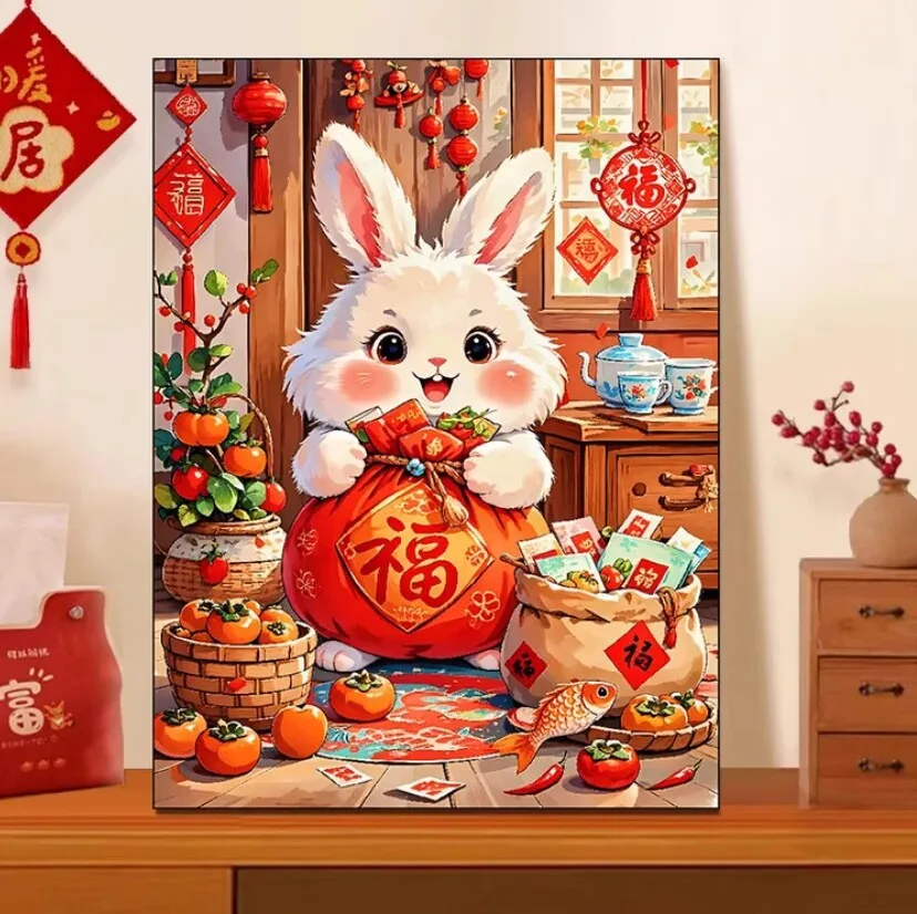 9ct 60x80cm Rabbit sends blessings Embroidery DIY Chinese Style Printed Kits Cross Stitch Needlework Set Home Decor Crafts
9ct 60x80cm Rabbit sends blessings Embroidery DIY Chinese Style Printed Kits Cross Stitch Needlework Set Home Decor Crafts