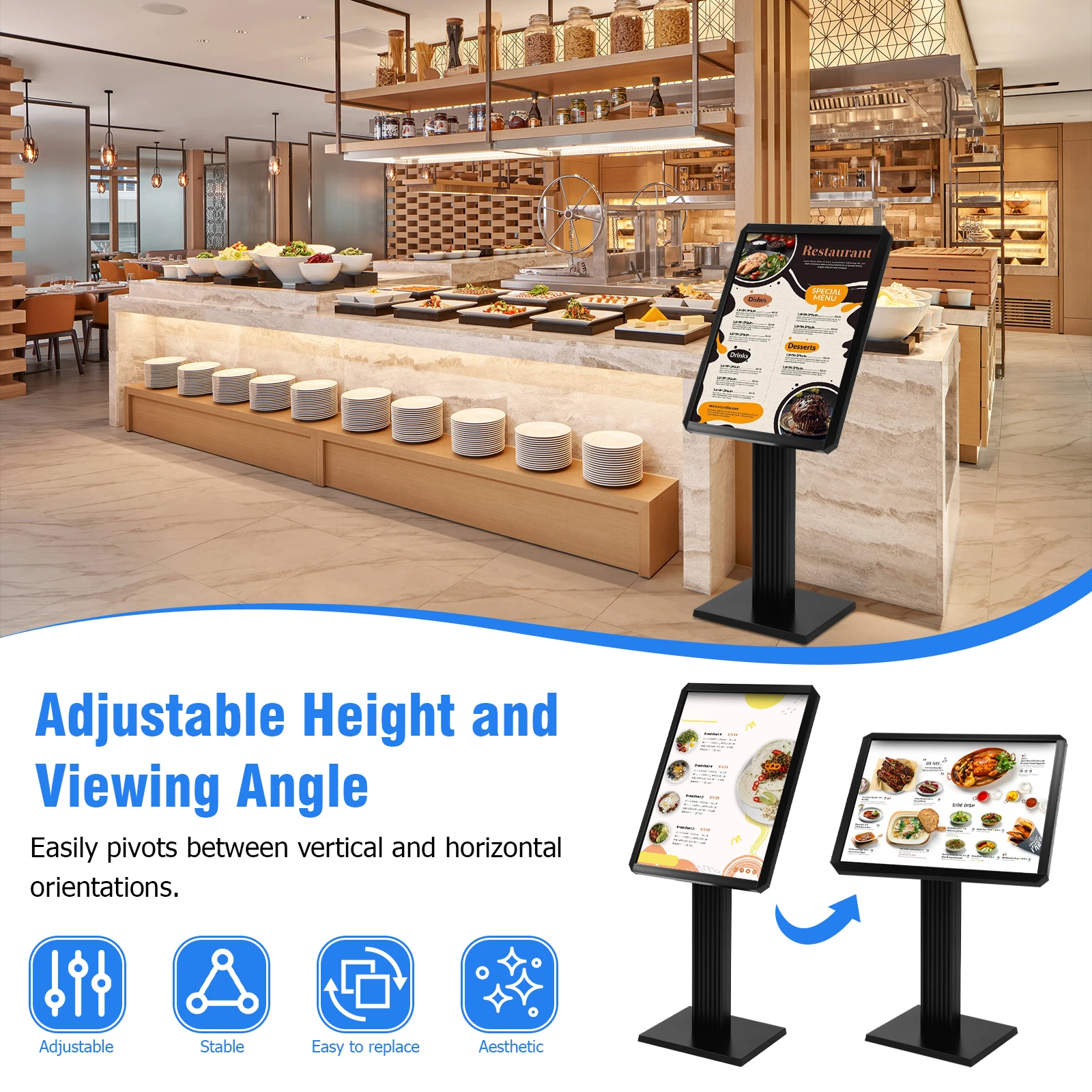 Sign Holder Stand 20x27inch/24x31.5inch Pedestal Poster Banner Stand with Snap-Open Frame Display for Malls Schools Restaurants
Sign Holder Stand 20x27inch/24x31.5inch Pedestal Poster Banner Stand with Snap-Open Frame Display for Malls Schools Restaurants
