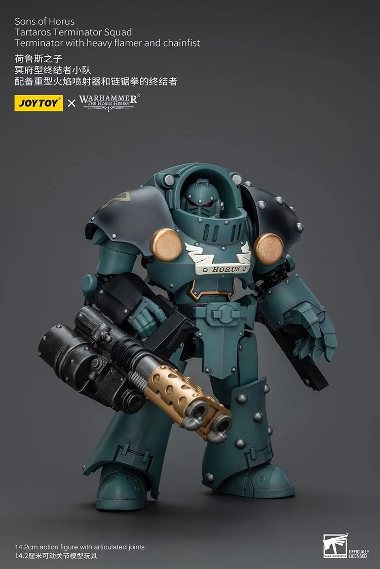 JOYTOY Warhammer "The Horus Heresy" Sons Of Horus Tartaros Terminator Squad Terminator With Heavy Flamer And Chainfist Figures
JOYTOY Warhammer "The Horus Heresy" Sons Of Horus Tartaros Terminator Squad Terminator With Heavy Flamer And Chainfist Figures