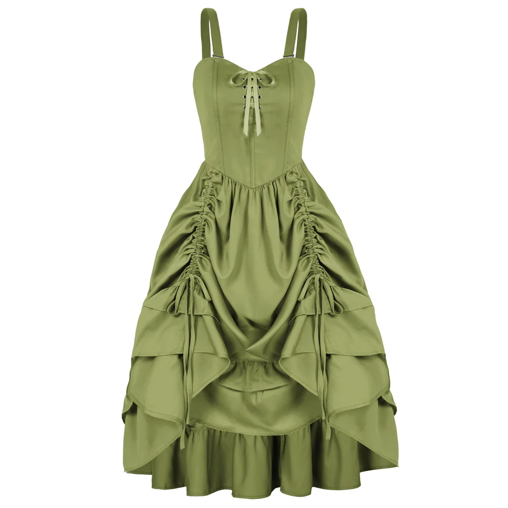 SD Women Renaissance Midi Dress Boned Length Adjustable A-Line Dress Victorian Ruffle High Low Dress With Drawstring A30
SD Women Renaissance Midi Dress Boned Length Adjustable A-Line Dress Victorian Ruffle High Low Dress With Drawstring A30