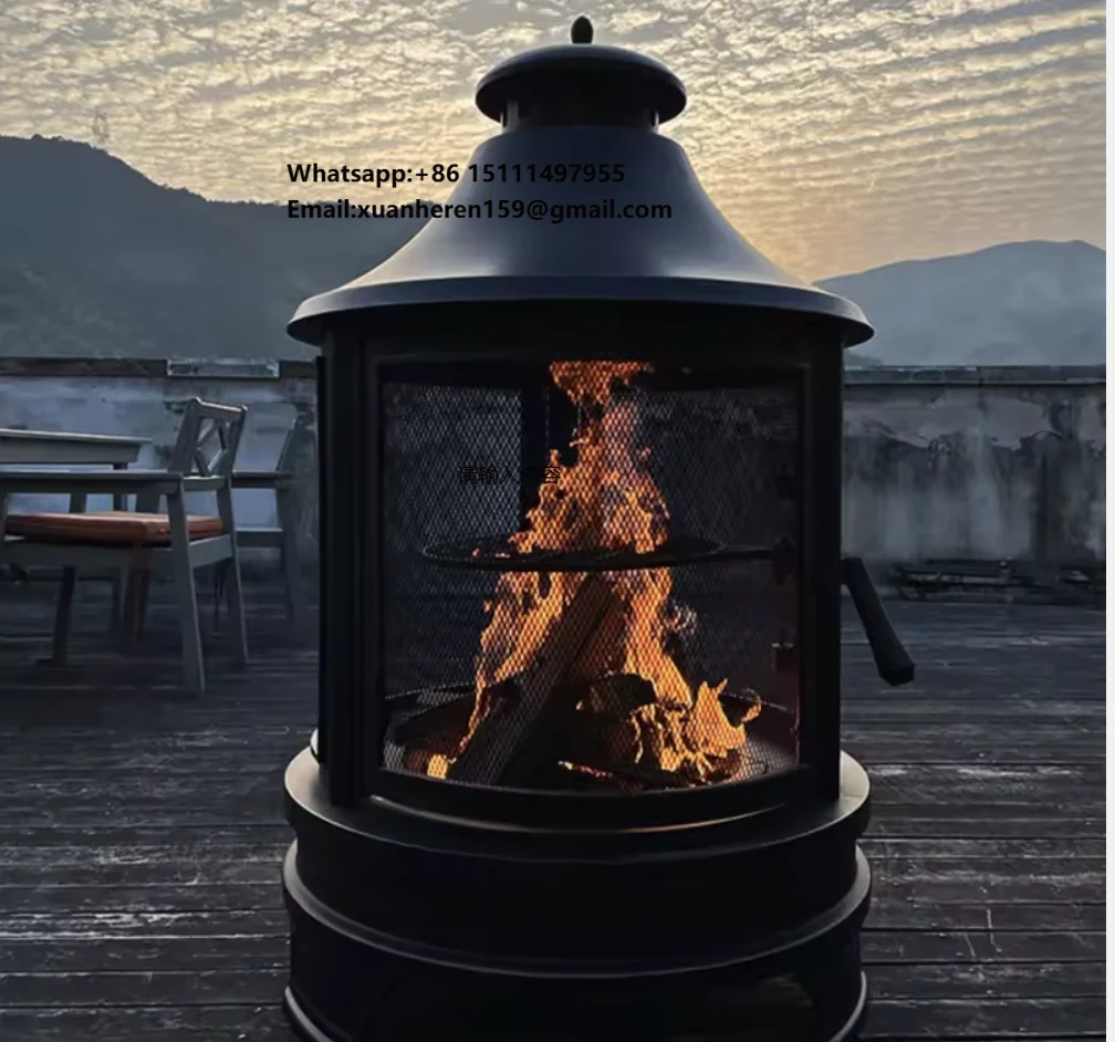 Outdoor Cast Iron Charcoal & Wood Burning Stove with Rain Cover Heating Switchable Chimney for Courtyard Patio Garden Terrace
Outdoor Cast Iron Charcoal & Wood Burning Stove with Rain Cover Heating Switchable Chimney for Courtyard Patio Garden Terrace