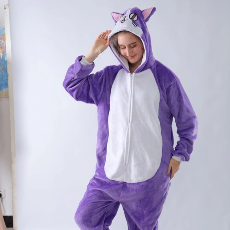 Winter Adult Women's Onesie One Piece Pajamas Purple Cat Cosplay Cartoon Costume Halloween Christmas Sleepwear Jumpsuit Homewear
Winter Adult Women's Onesie One Piece Pajamas Purple Cat Cosplay Cartoon Costume Halloween Christmas Sleepwear Jumpsuit Homewear