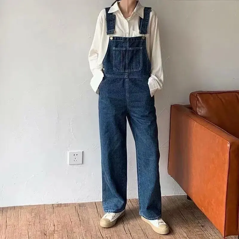 Retro Blue Men's Denim Overalls Straight Leg Wide Leg Summer New Small Hip Hop Drapey Back Strap Floor-Length Pants
Retro Blue Men's Denim Overalls Straight Leg Wide Leg Summer New Small Hip Hop Drapey Back Strap Floor-Length Pants
