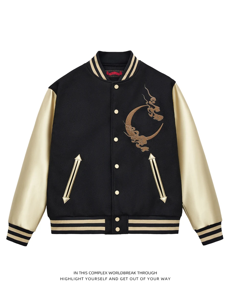 KunLun Jaet Coat Woolen PU Thi Heavy Embroidery Baseball Sle Youth Faion Outerwear for Men And Women
KunLun Jaet Coat Woolen PU Thi Heavy Embroidery Baseball Sle Youth Faion Outerwear for Men And Women